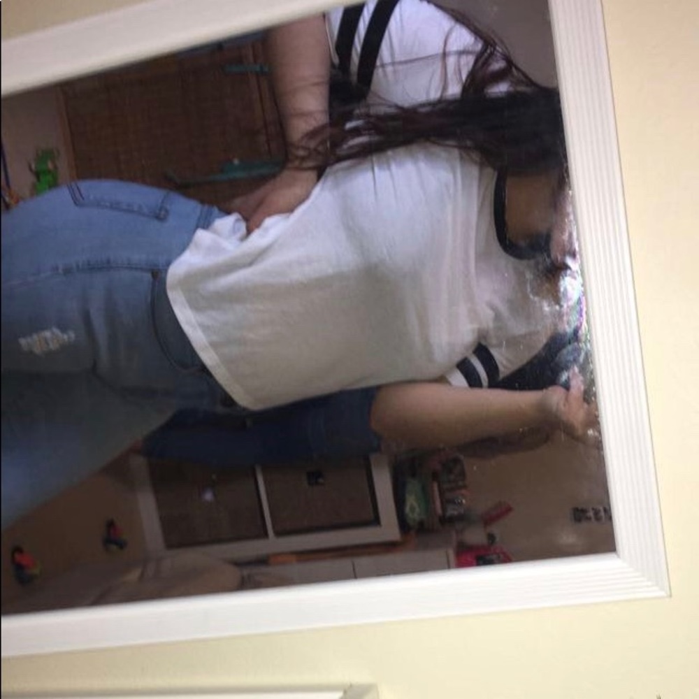 White & black tee